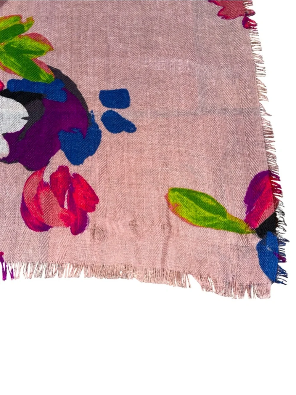Banana Republic Pink Abstract Floral Lightweight Women's Wrap Scarf Sz 72x72”
